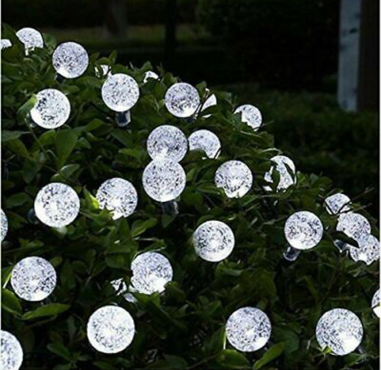 30 Solar String Lights Bright White Ball Fairy Light Outdoor Garden Patio