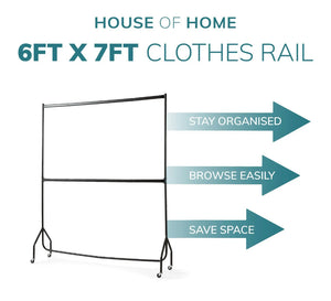 Two 2 Tier Clothes Rail Garment Hanging Rack 5ft or 6ft