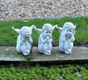 3 Wise Angels Garden Ornaments