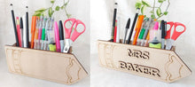 Load image into Gallery viewer, Personalised Wooden Pencil Shape Pen Pot Holder desk organiser