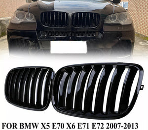 Black Kidney Grills Grill For BMW X5 E70 X6 E71 2007-2013