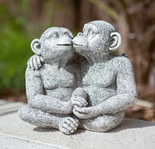 Load image into Gallery viewer, Kissing Monkeys Garden Ornament Love Chimps