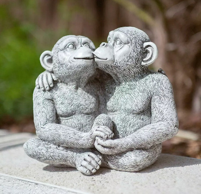 Kissing Monkeys Garden Ornament Love Chimps