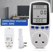 Load image into Gallery viewer, Plug in Electricity Power Consumption Meter Energy Monitor Watt Kwh
