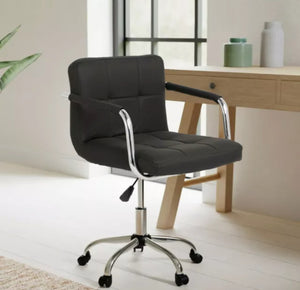 PU Leather Computer Office Desk Chair Chrome Legs Lift Swivel Adjustable