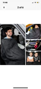 Car Electric Heated Blanket 12V Large Fleece Cozy Van Truck Throw Travel Black
