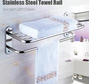 60cm Bathroom Towel Rail Lightweight Stainless Steel
