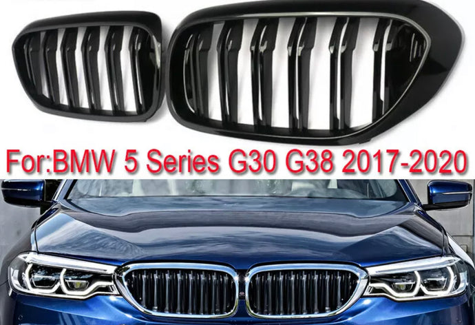 Gloss Black Kidney Grill For BMW G30 G31 5 Series Twin Bar Slate