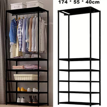 Load image into Gallery viewer, 5 Tier Clothes Rail Coat Rack Hanging Garment Display Stand Shoe Storage Shelf