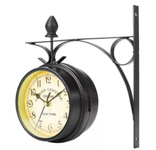 Load image into Gallery viewer, Vintage Style Double Sided Outdoor Garden Station Wall Clock