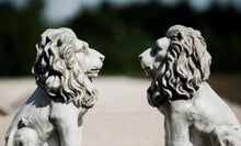 Load image into Gallery viewer, 2 x Lions Garden Ornaments Stone Effect Statues