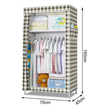 Load image into Gallery viewer, Portable Fabric Canvas Wardrobe w/Hanging Rail Shelving Clothes Storage Cupboard