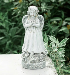 Guardian Angel Ornament Stone Effect Resin Fairy Garden Memorial Statue