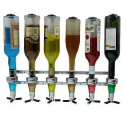 New 6 Bottle Stand Optic Dispenser Steel Bar Butler