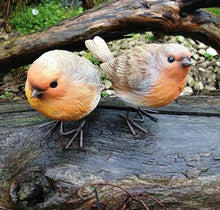 Load image into Gallery viewer, 2 x Robins Bird Set Garden Ornaments