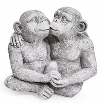 Load image into Gallery viewer, Kissing Monkeys Garden Ornament Love Chimps