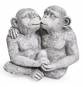 Kissing Monkeys Garden Ornament Love Chimps