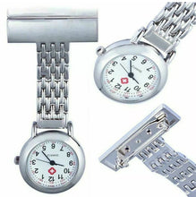 Load image into Gallery viewer, Nurse Watch Brooch Tunic Fob Watches Pocket Pendant Quartz Stainless Steel