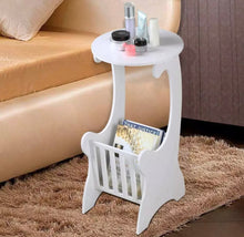 Load image into Gallery viewer, White Bed Side Table 2 Tier Small Bedroom Cabinet Chic