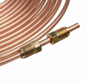 25ft Copper Nickel Brake Pipe Hose Line Tube Roll 3/16'' Fittings Tubing Kit NEW