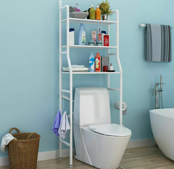 3 Tier Bathroom Shelf Over Toilet Storage Rack Laundry Shelf Unit Organiser Rack