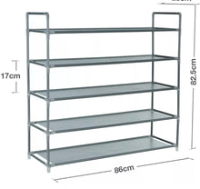 Load image into Gallery viewer, 5 Tier Shoe Rack Extendable &amp; Stackable