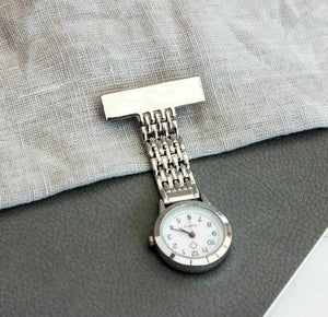 Nurse Watch Brooch Tunic Fob Watches Pocket Pendant Quartz Stainless Steel