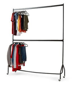 Two 2 Tier Clothes Rail Garment Hanging Rack 5ft or 6ft