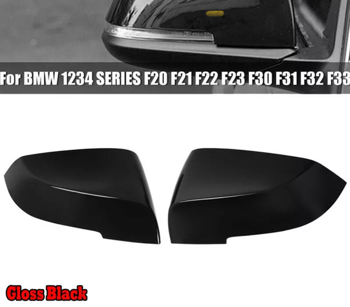 2 x Black Gloss Wing Mirror Covers for BMW All Models  • New Valu2u • Free Delivery