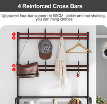 Load image into Gallery viewer, Hat &amp; Coat Stand Compact Floor Stand Hanger 5 Tiers Shoes Rack