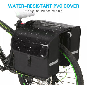 28L Waterproof Bike Rear Rack Bag Bicycle Double Pannier Bag