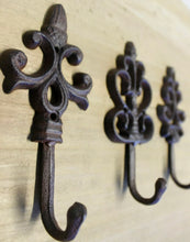 Load image into Gallery viewer, 3x Cast Iron Vintage Antique Style Coat Hooks