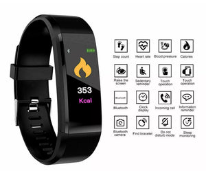 Sports Fitness Tracker Watch Heart Rate Blood Pressure Monitor