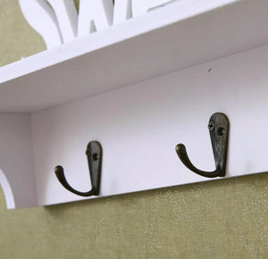 Wall Mounted Sweet Home Shelf Hanging Hanger Hooks Key Holder