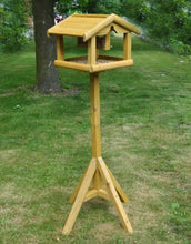 Load image into Gallery viewer, Bird Table With Built in Feeder Premium Wooden Free Standing Feeding Station