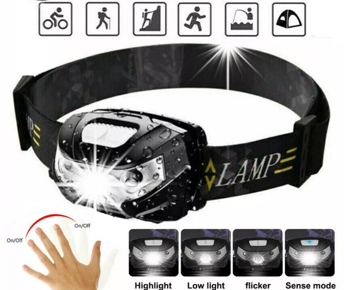 Super Bright Sensor Head Torch LED Rechargeable Headlamp Waterproof Flash Light