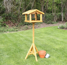 Load image into Gallery viewer, Bird Table With Built in Feeder Premium Wooden Free Standing Feeding Station