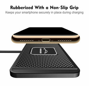 Car QI Wireless Fast Charging Charger Mat Non-Slip Pad