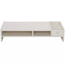 Load image into Gallery viewer, Laptop / Monitor Riser Stand Tidy PC Screen TV Desk Storage Plinth White