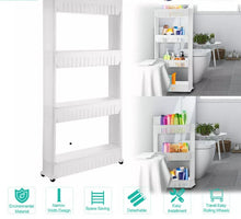 Load image into Gallery viewer, Slide Out Kitchen Trolley Rack Holder Slimline Storage 4 / 5 Shelves on Wheels