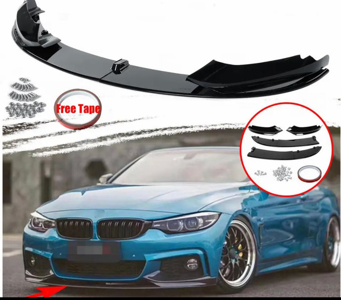 Front Bumper Lip Spoiler Splitter Kit Gloss Black For BMW F32 F33 F36 M Sport