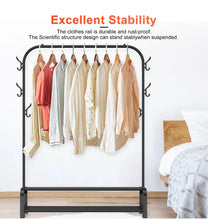 Load image into Gallery viewer, LOEFME Metal Clothes Rail Rack With Shelves, Garment Display Stand