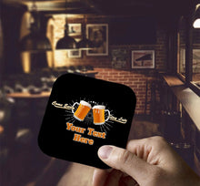 Load image into Gallery viewer, Personalised Beer Mats in Packs of 48 or 96 Add Your Text 7 Different Designs