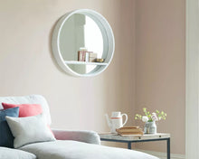 Load image into Gallery viewer, White Round Mirror with Shelf Wall Mounted Porthole