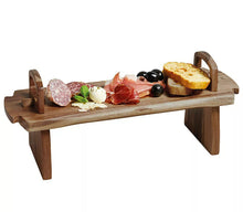Load image into Gallery viewer, Wooden Raised Serving Platter Board for Antipasti, Tapas, Entrees and Desserts • New valu2u • Free Delivery