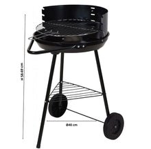 Load image into Gallery viewer, Portable Round Black Charcoal Barbeque BBQ Grill