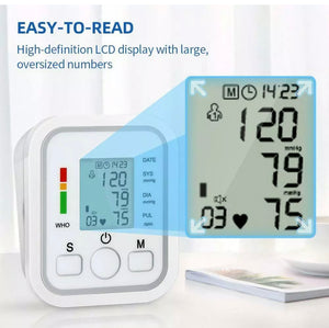 Digital Automatic Blood Pressure Monitor Upper Arm BP Machine Heart Rate