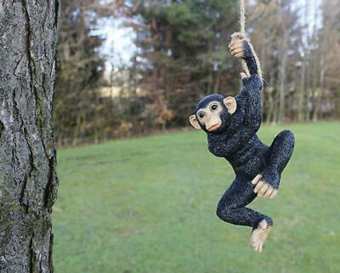 Hanging Monkey Garden Ornament on a Rope