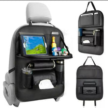Load image into Gallery viewer, 2 x Leather PU Car Seat Back Organiser Storage Foldable Table Tray