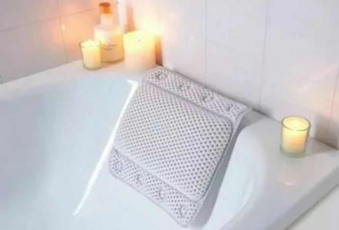 Luxury Bath Pillow With Non Slip Suction Pads Head Neck Rest